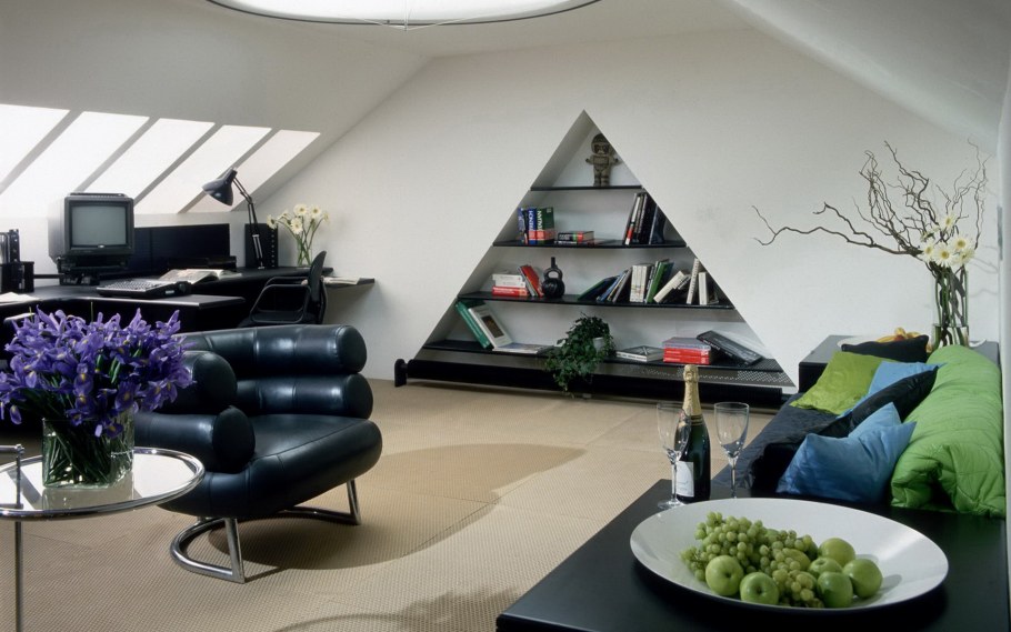 Сине белые стены в интерьере