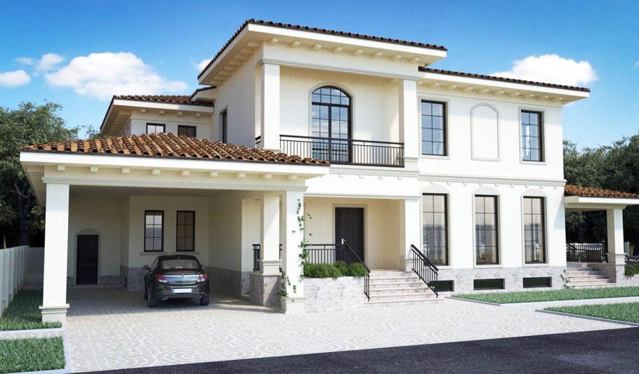 Двухэтажный дом в средиземноморском стиле