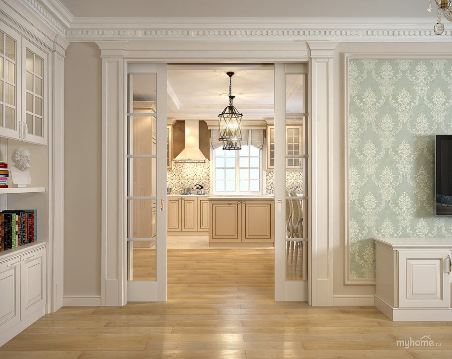 Раздвижные двери в классическом стиле