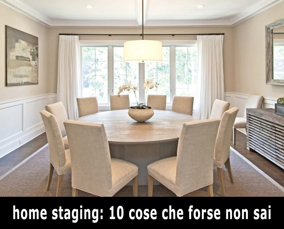 Круглый обеденный стол в интерьере гостиной