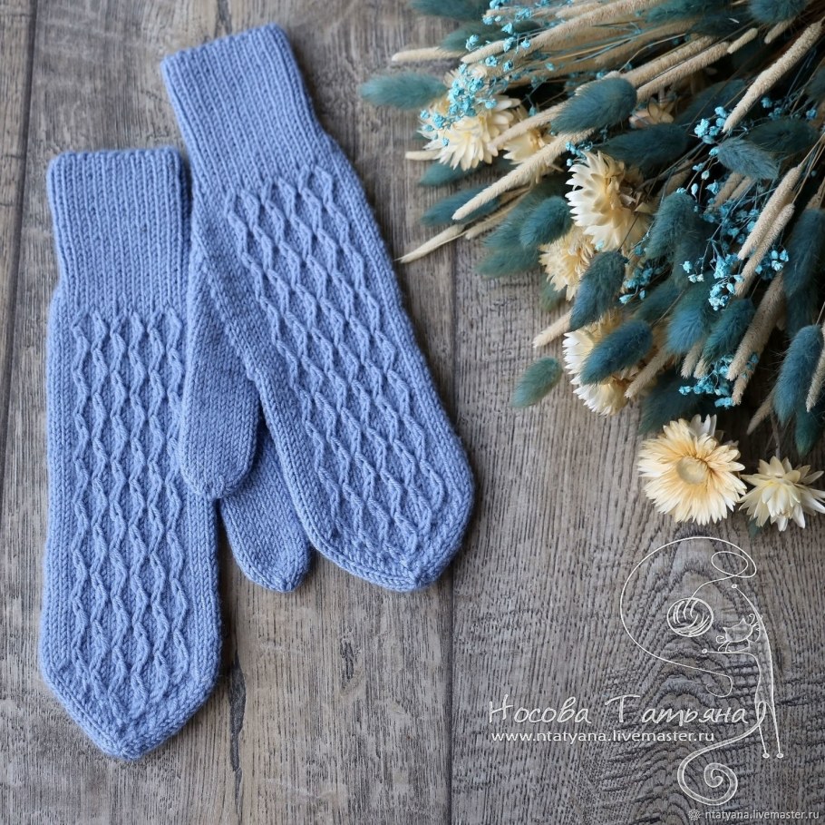 Варежки 2022 голубые
