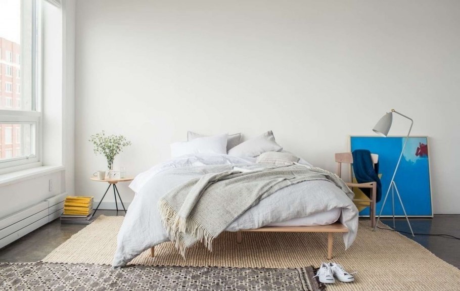 Кровать Скандинавский стиль без фона