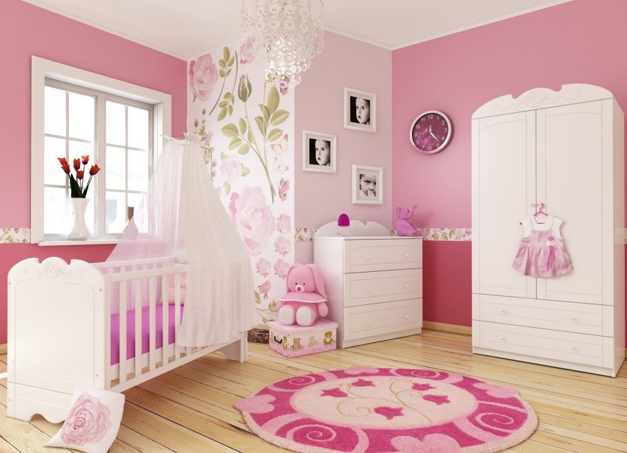 Розовая детская комната