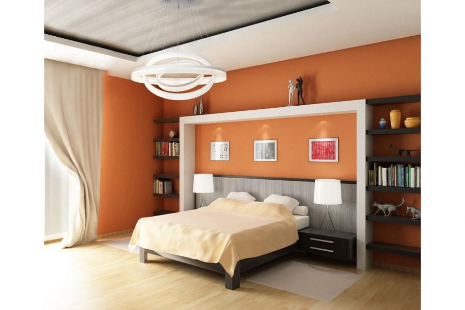 Спальня в персиковом цвете