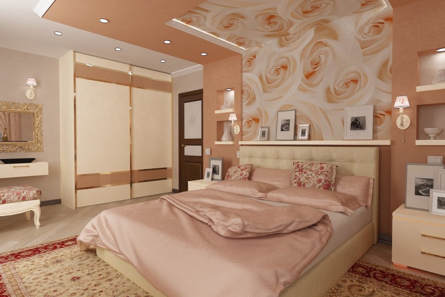 Комната в персиковых тонах