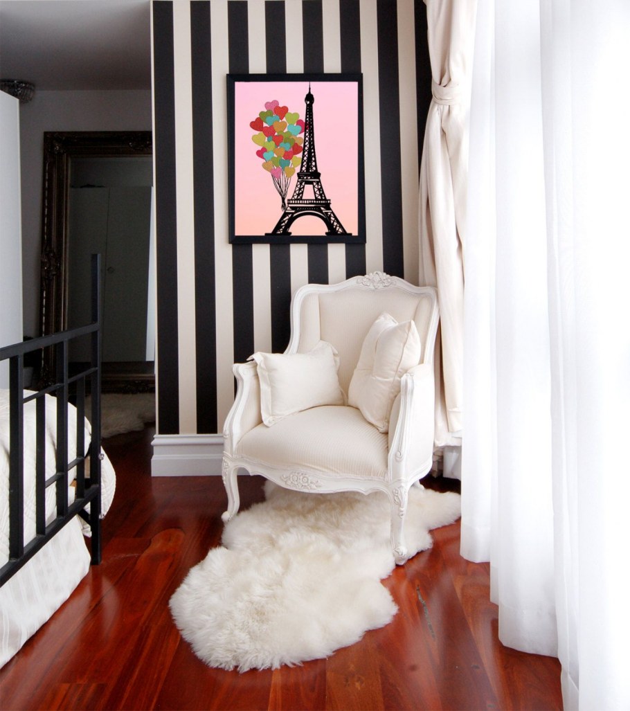 Полоска чб в интерьере