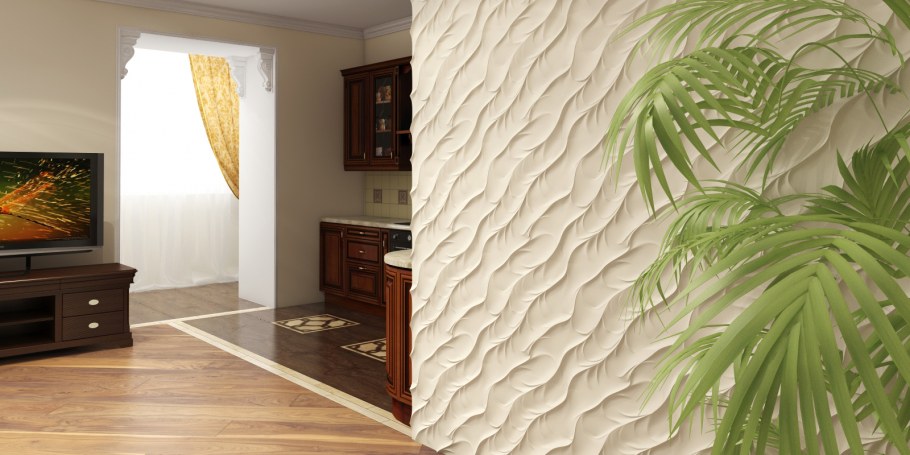 Гипсовая 3d панель волна каноэ