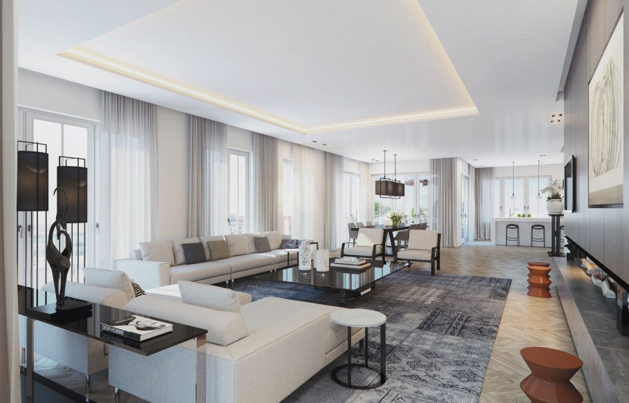 Гостиная в пентхаусе