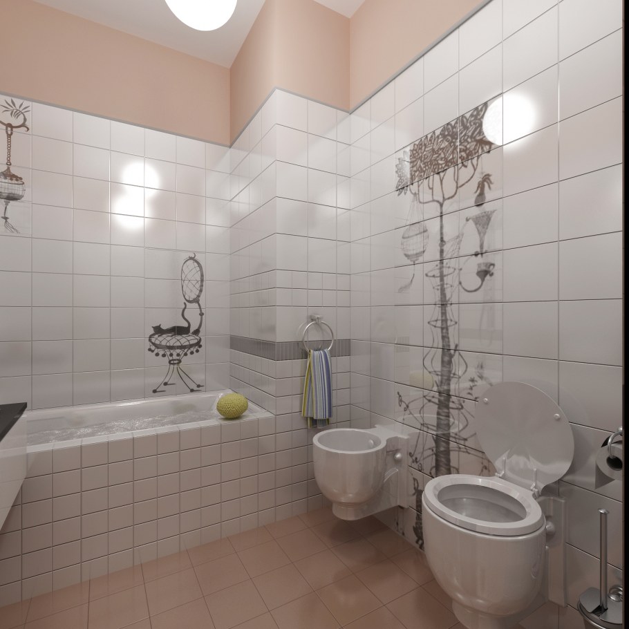 Плитка в ванную комнату не до потолка