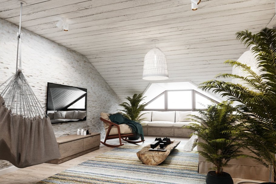 Мансарда в скандинавском стиле