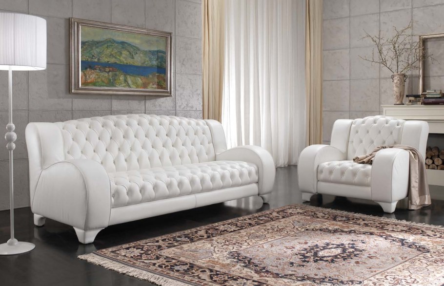 Мягкая мебель элитная белая кожа
