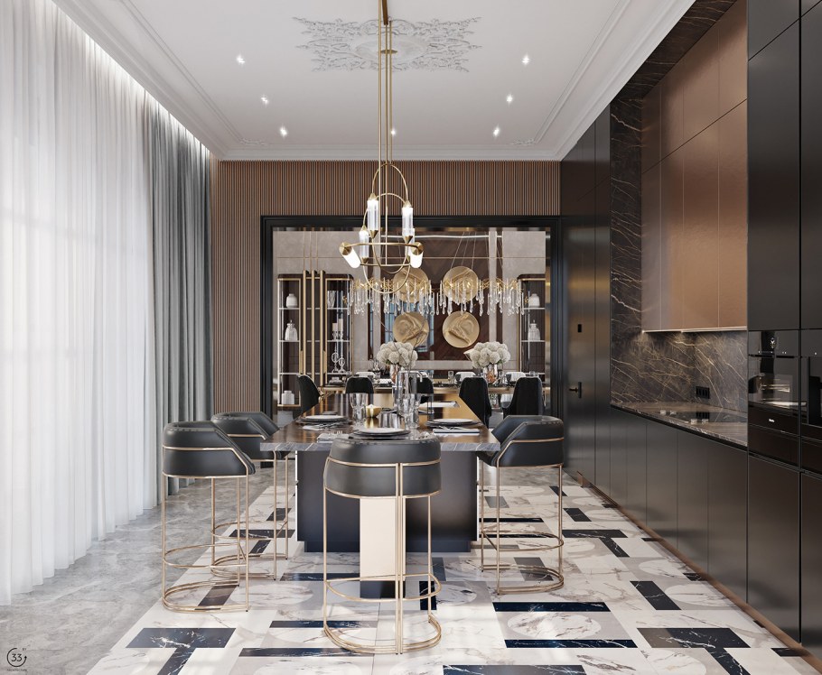 Проекты роскошной элитной кухни