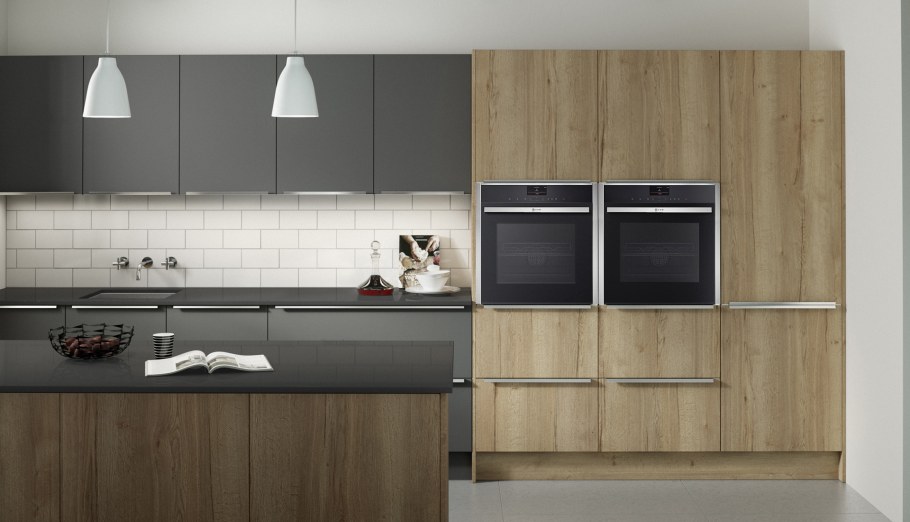 Кухня графит и дуб Небраска