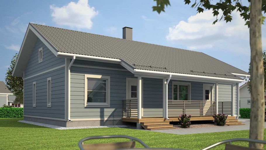 Одноэтажный дом из сайдинга