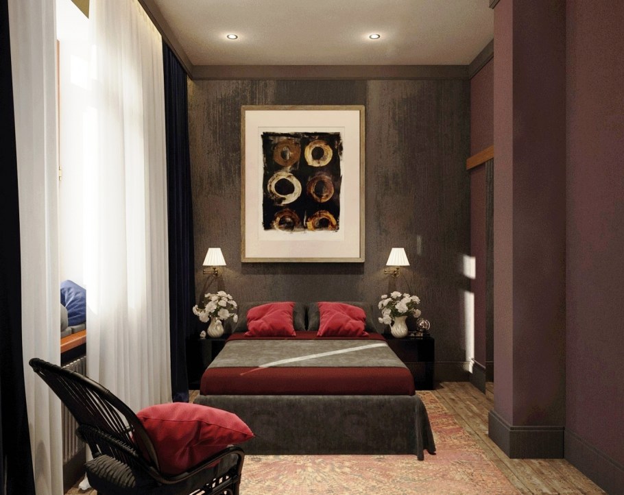 Темные стены в интерьере