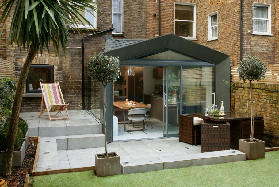 Патио пристроенное к дому