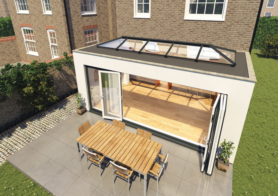 Пристройка с плоской крышей