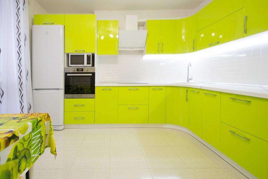 Кухонный гарнитур цвет лайм