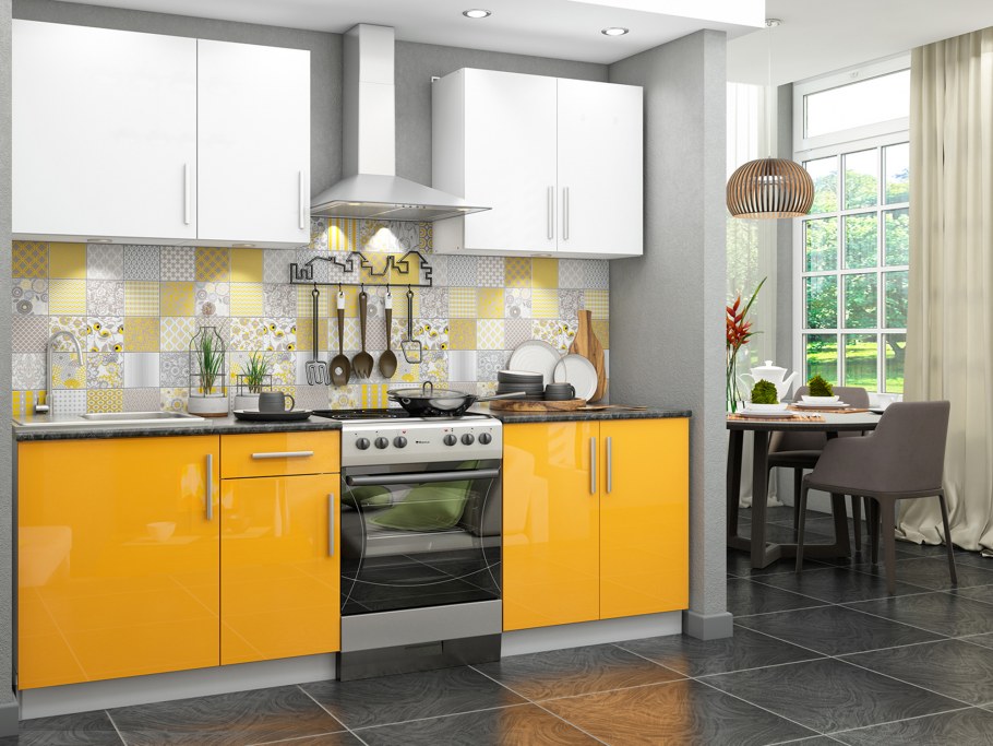 Кухня Глория олива металлик