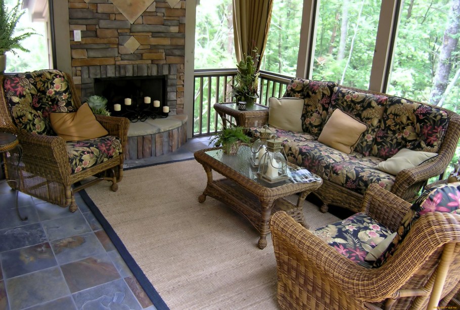 Плетеная мебель в интерьере Прованс