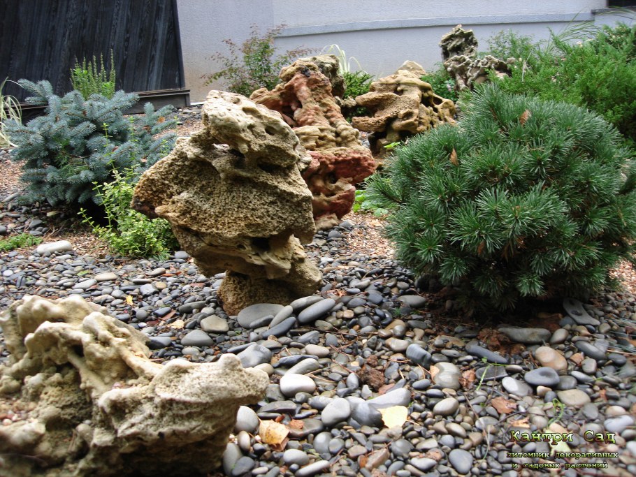 Композиция из камней в саду