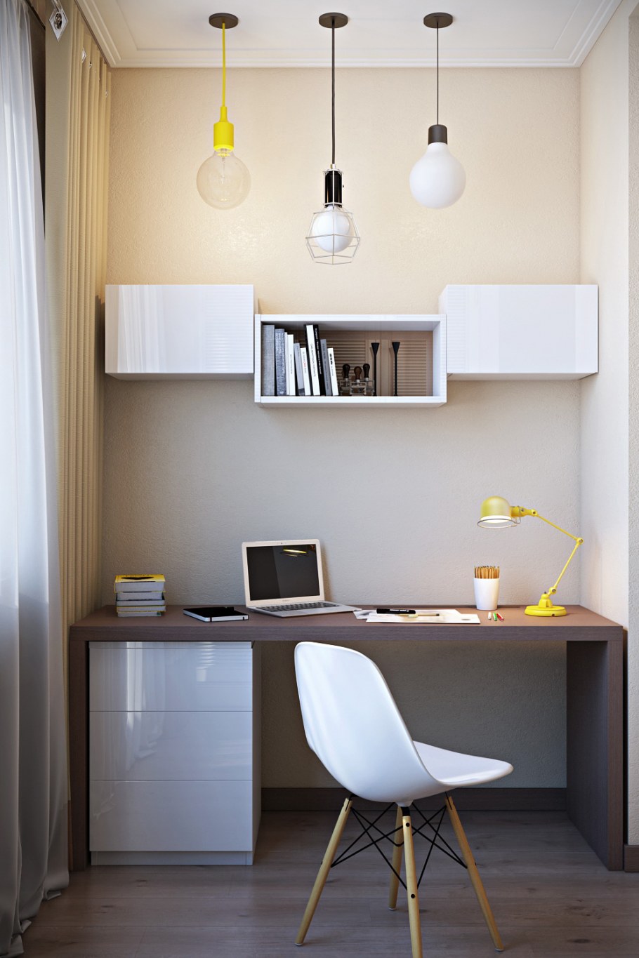 Подвесные светильники над кроватью