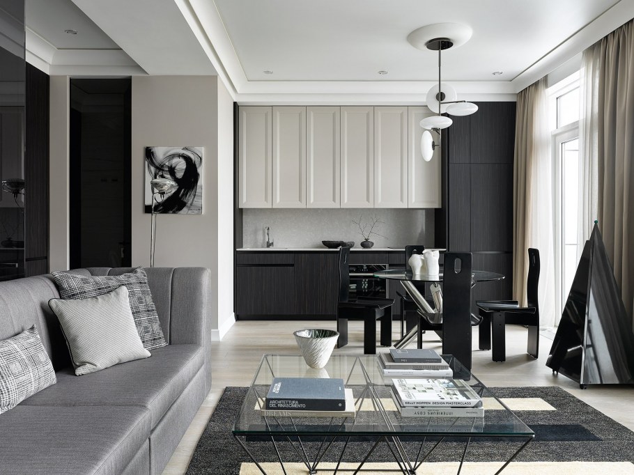 Кухня в черно белом цвете