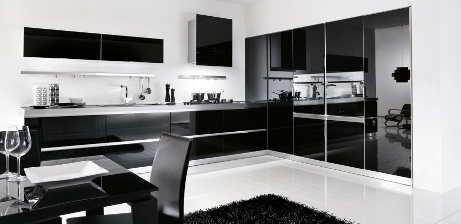 Черно-белые кухни в интерьере