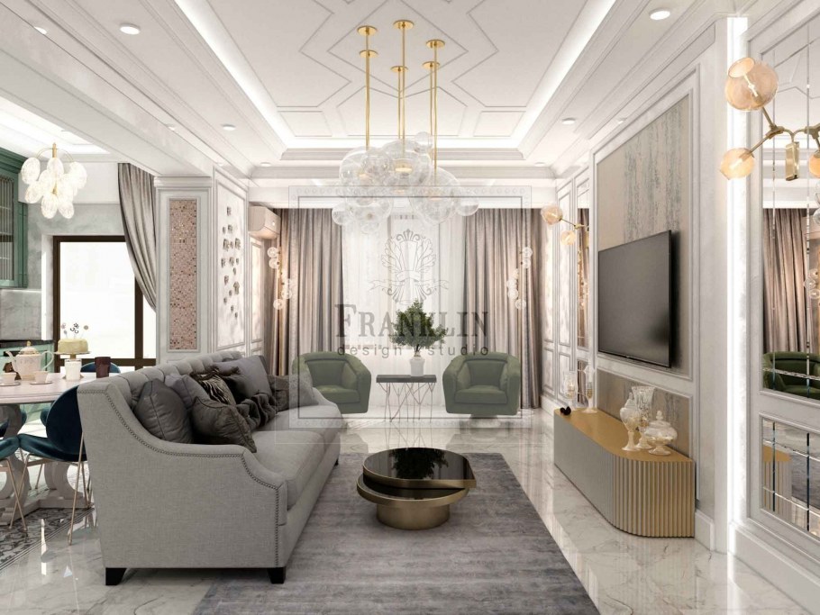 Гостиная Неоклассика 35м2