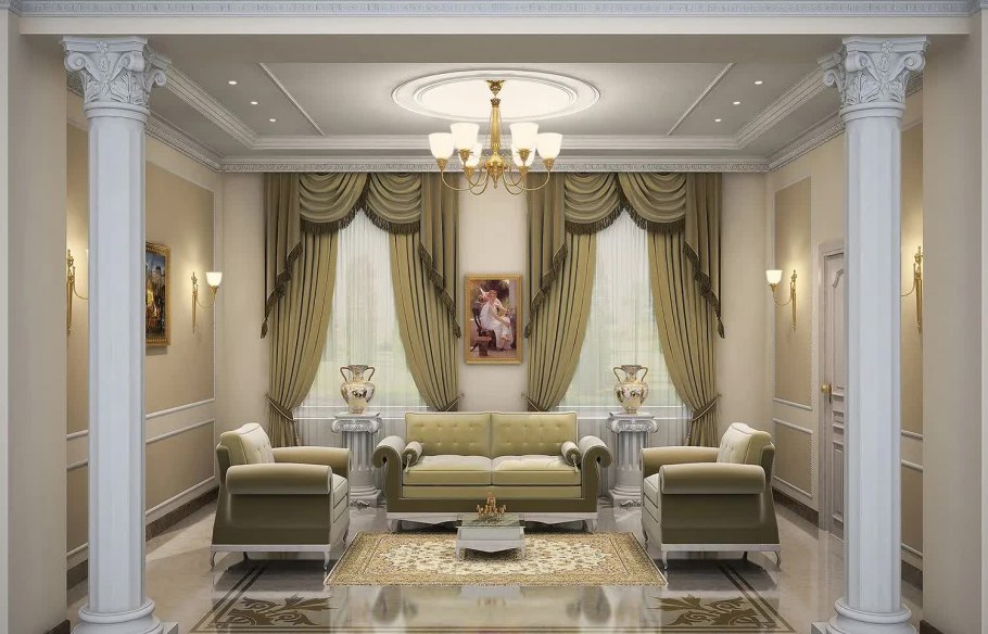 Колонны в интерьере Неоклассика