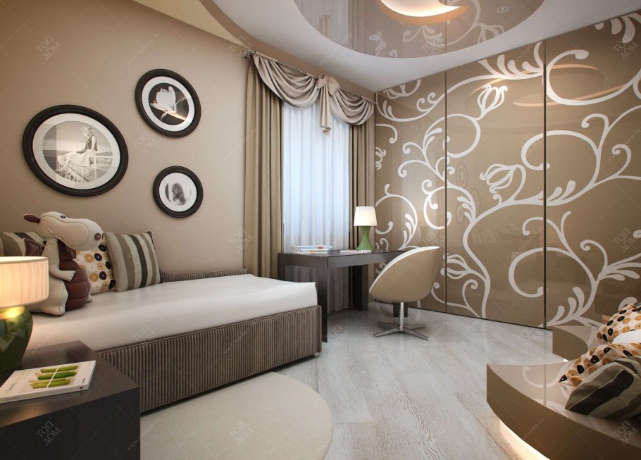 Бежевая комната для девочки