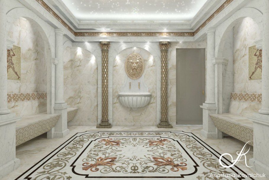 Римские термы интерьер