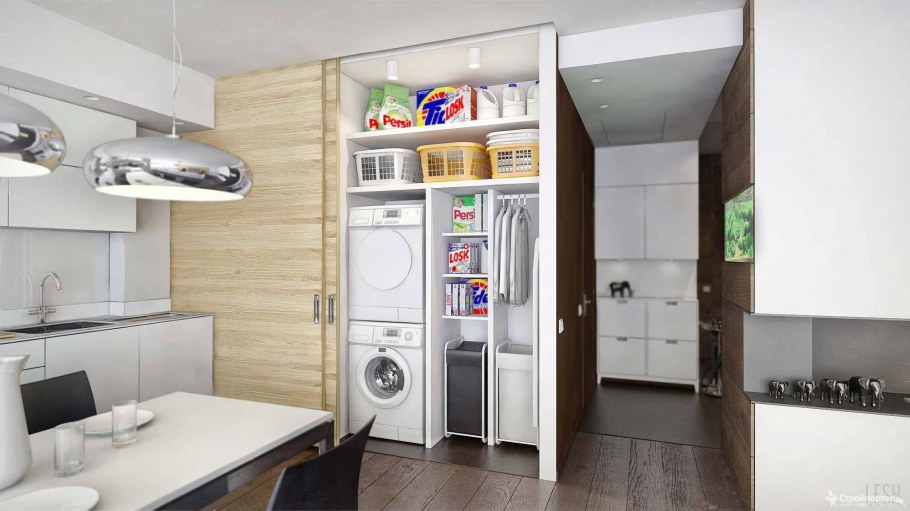 Кухня со встроенным шкафом