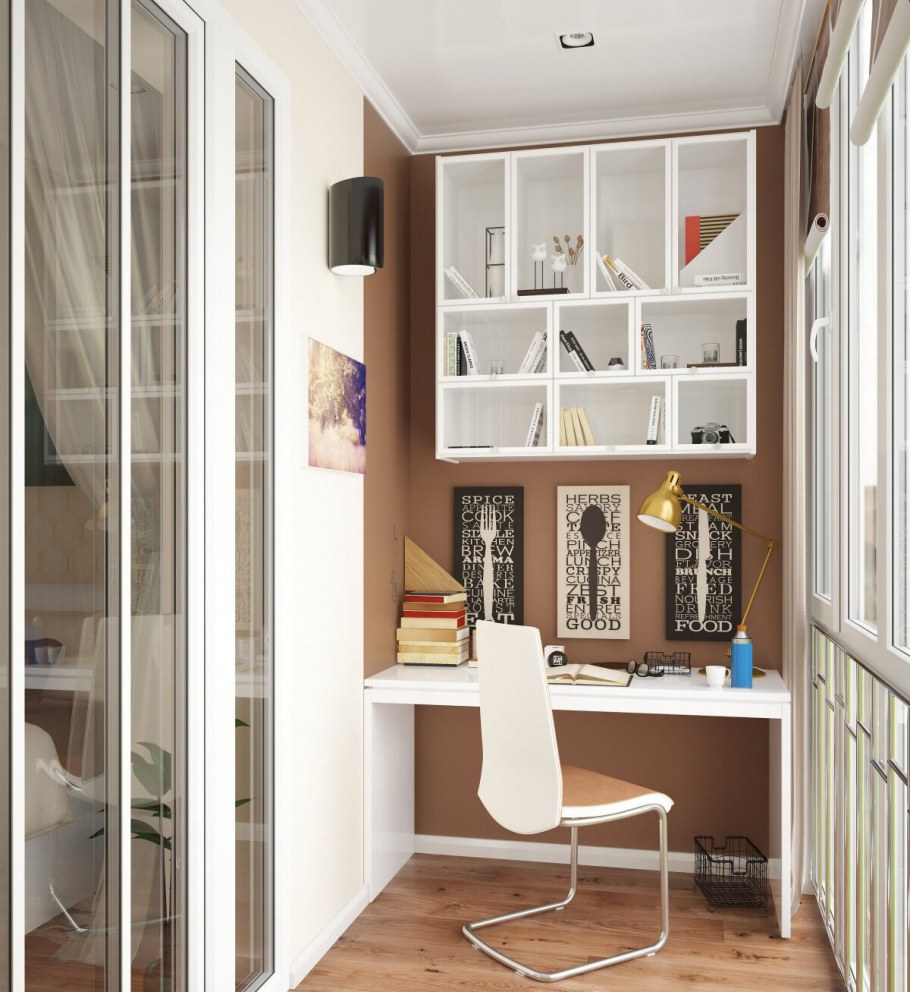 Рабочая зона на балконе