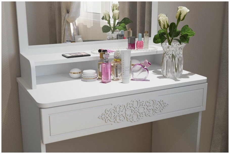 Зеркало гримерное l613 (белое)