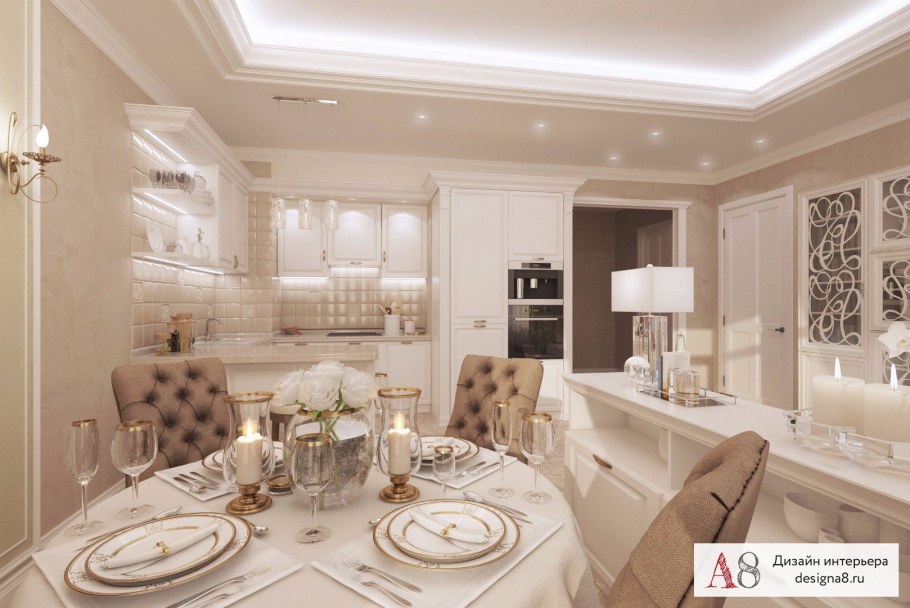 Кухни гостиные в бежевых тонах