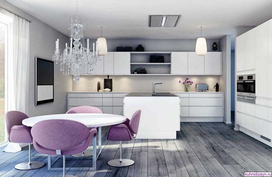 Белая кухня столовая