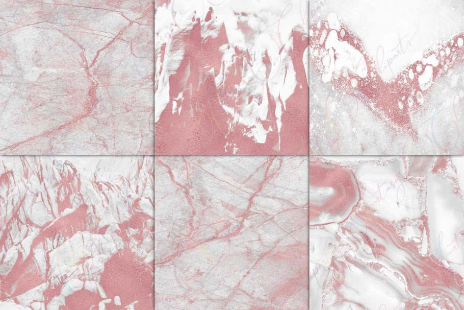 Розовый с золотинками мраморный фон