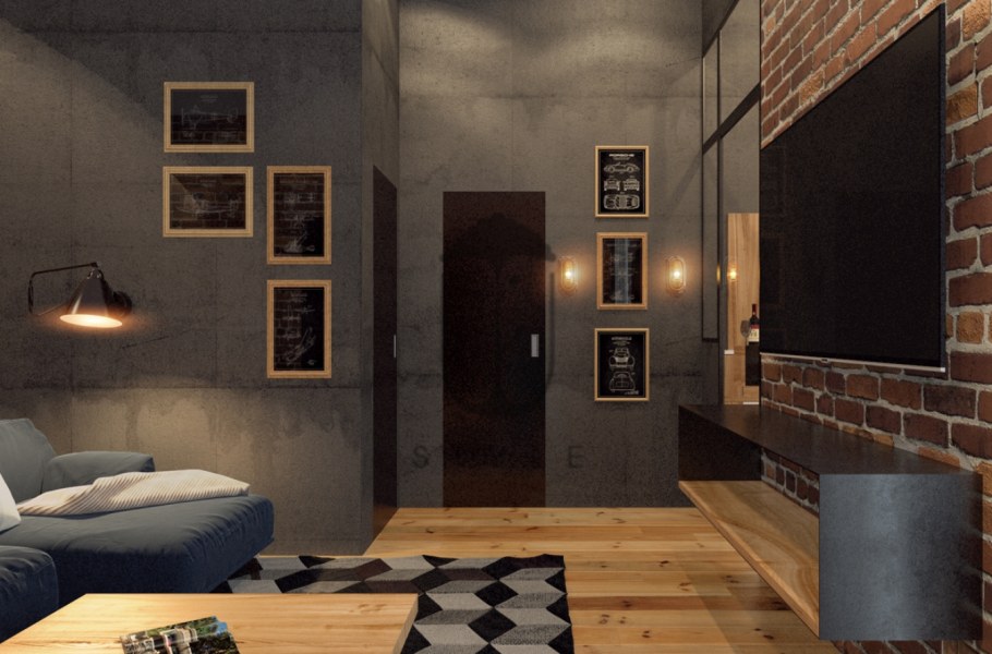 Мужской лофт однокомнатной квартиры