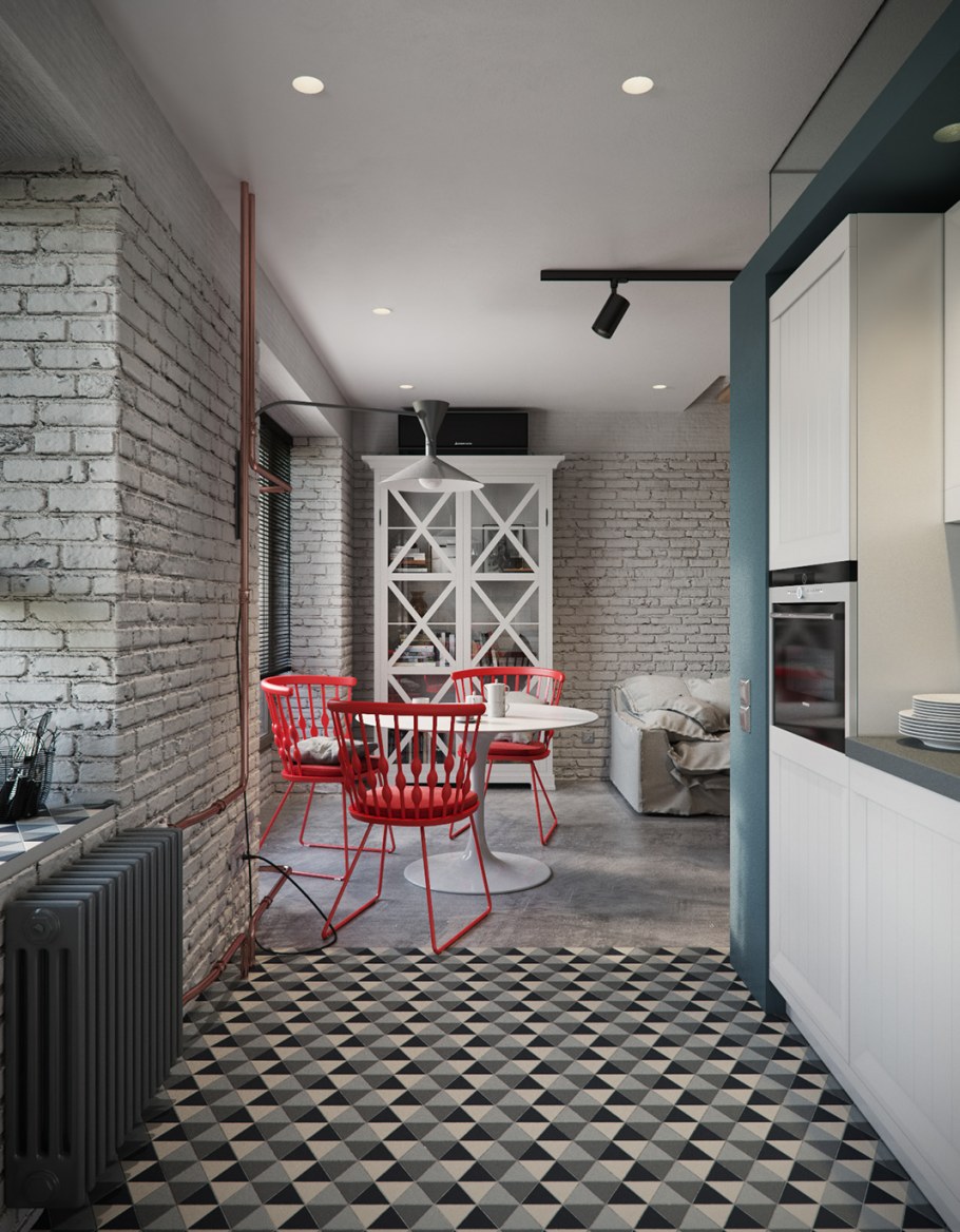 Кухня в стиле лофт 5 кв м