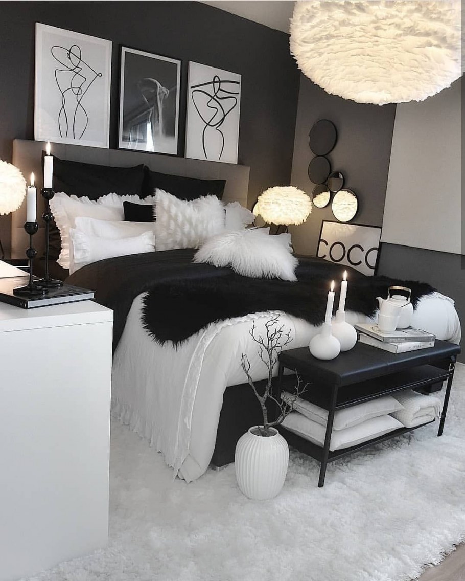 Спальня в черном цвете