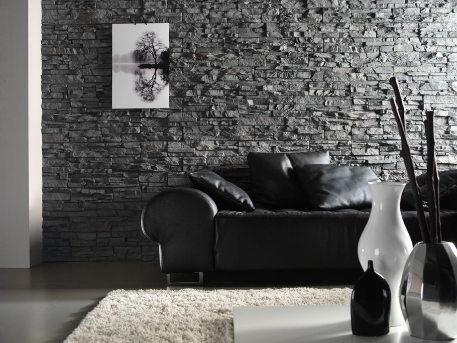 Черный кирпич в интерьере