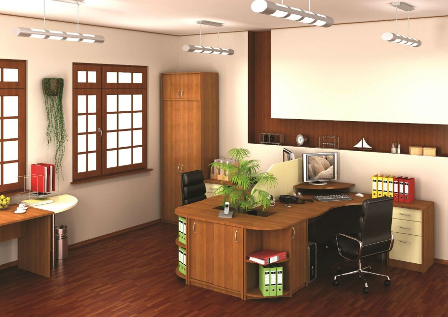 Интерьер домашнего кабинета на двоих