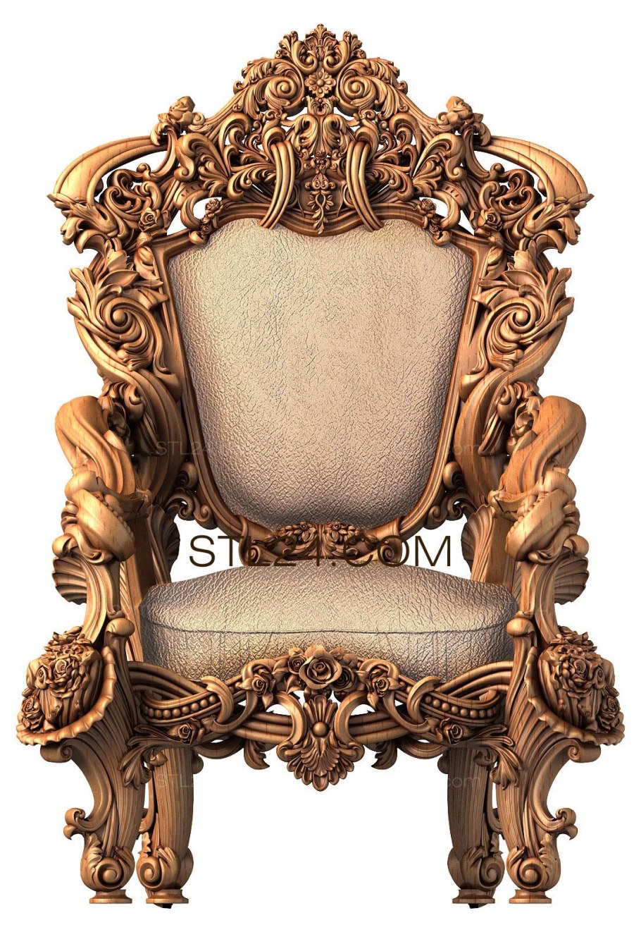 Кресло с резной спинкой