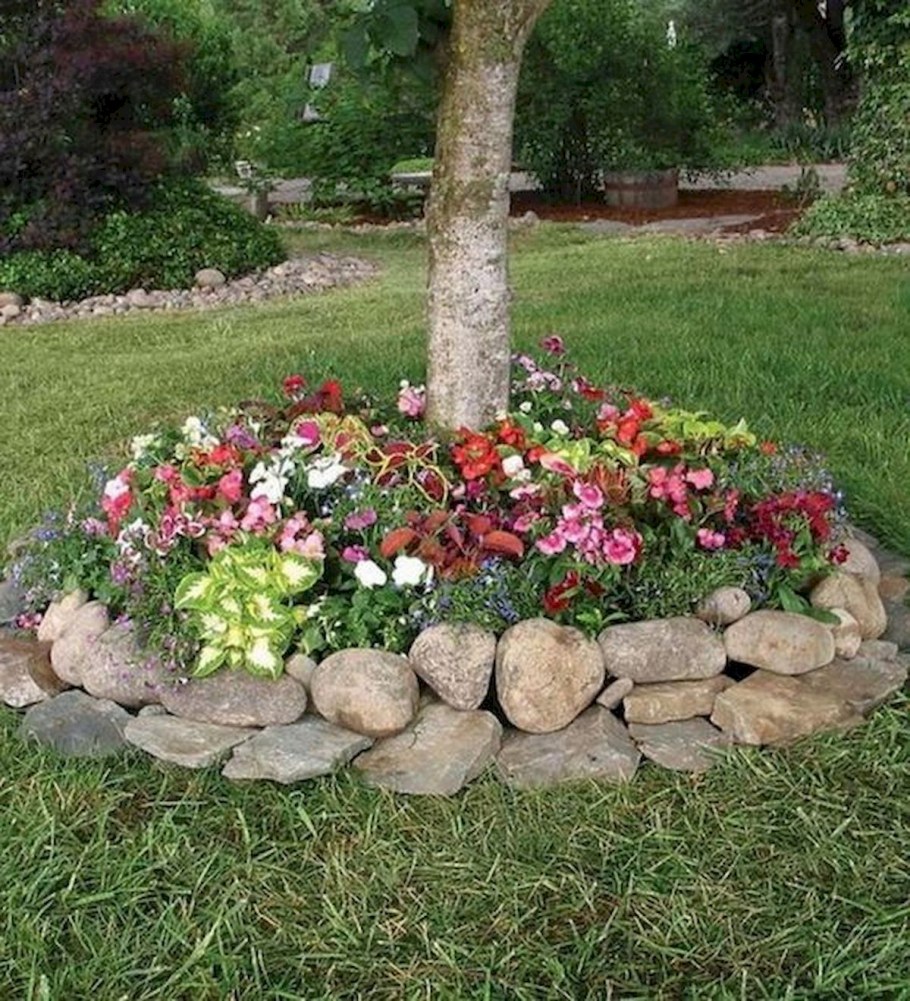 Красивые клумбы из камней