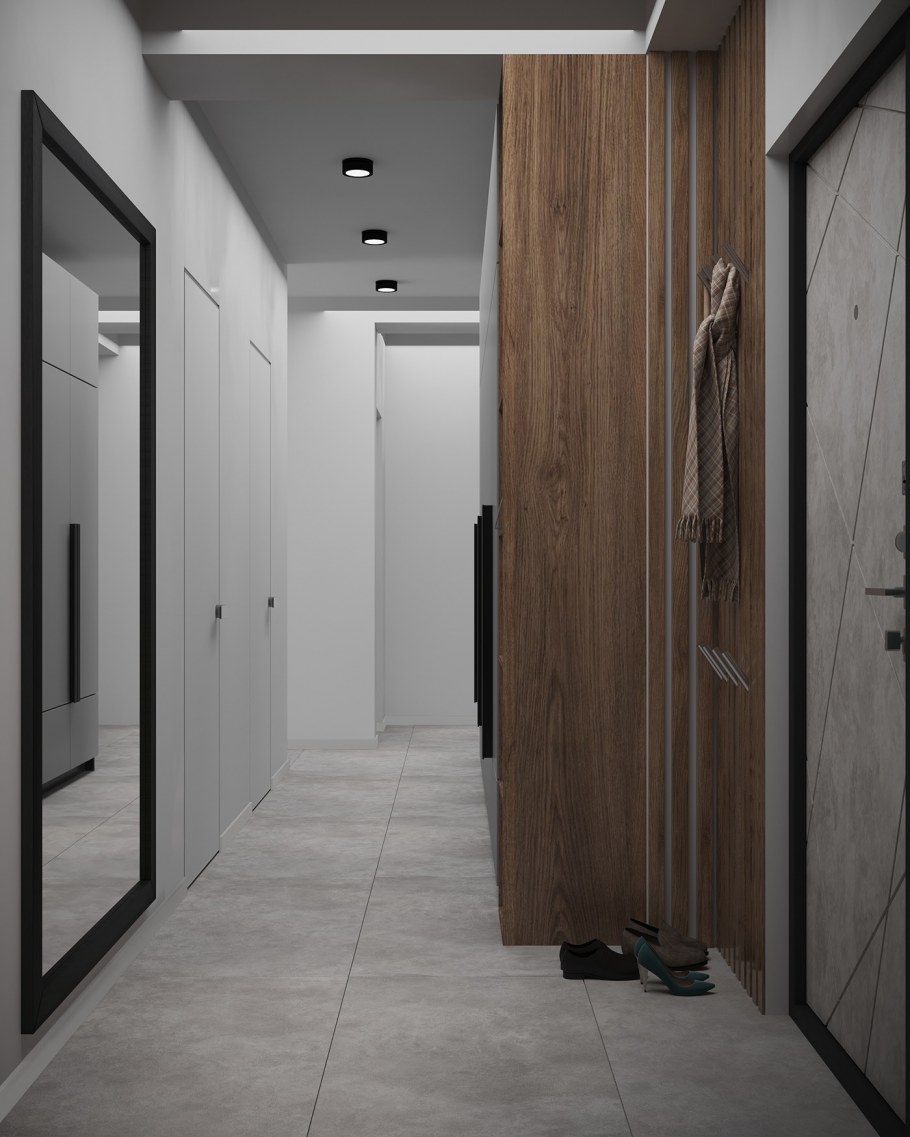 Прихожая в трехкомнатной квартире