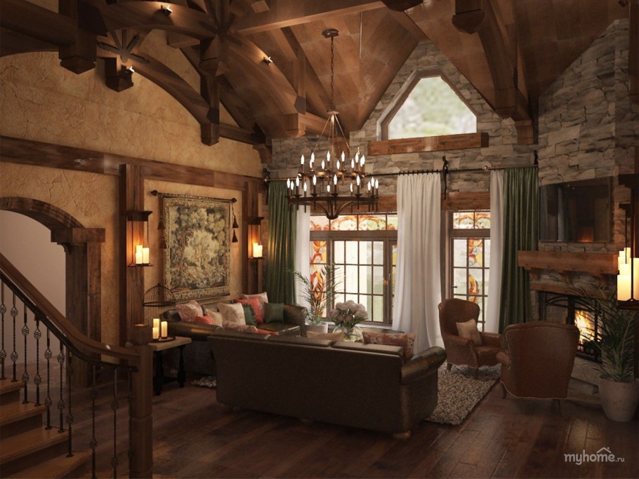 Гостиная в стиле замка