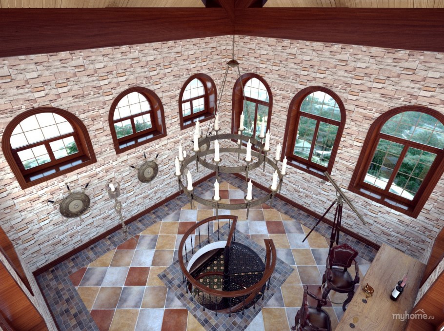 Проект дома в замковом стиле v-550-1k