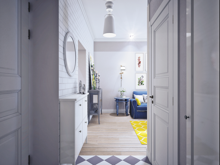 Прихожая в холодных тонах