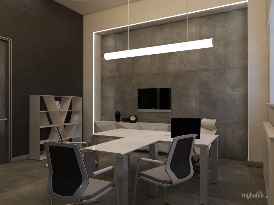 Домашний кабинет в стиле хайтек